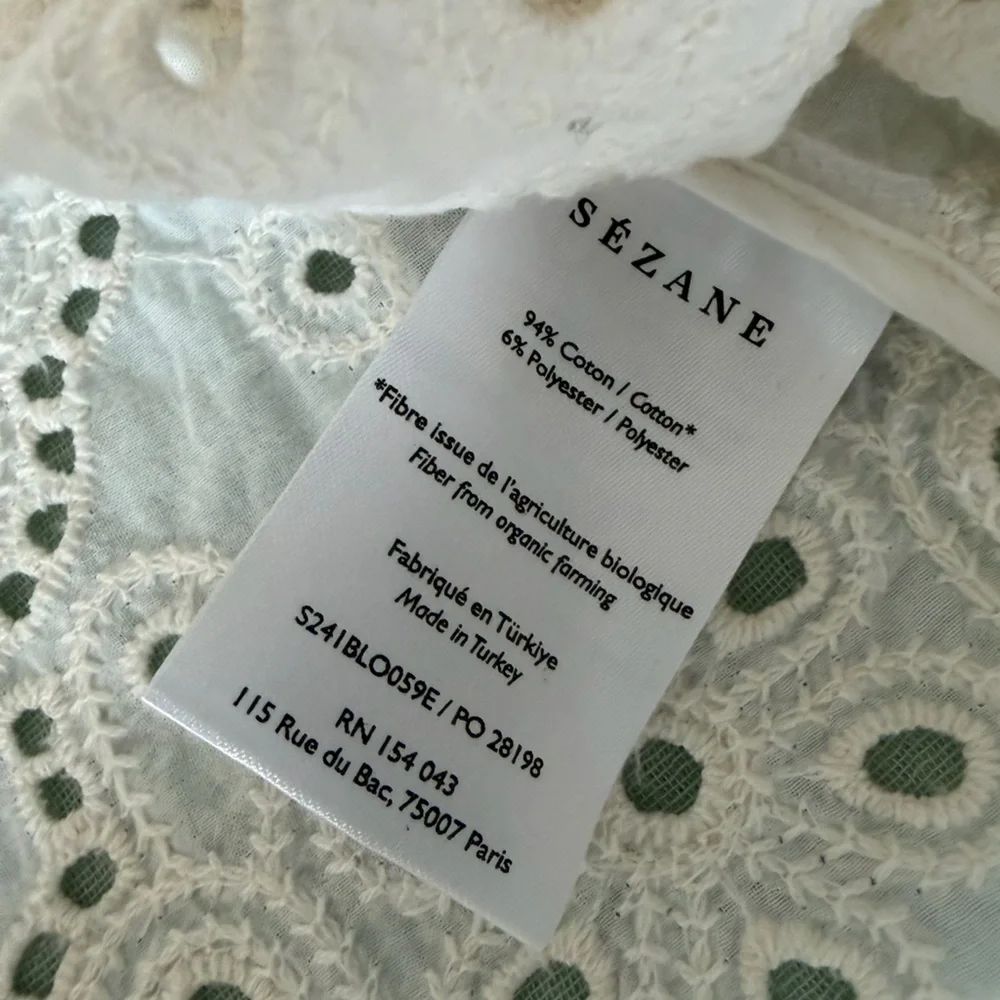 Sezane Annabelle Blouse Ecru - Size 2 - Picture 7 of 9